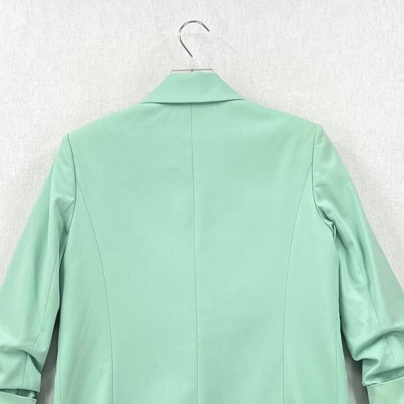 ALICE AND OLIVIA Denny Notch Collar Roll Cuff Blazer Womens Small Mint Green - Picture 8 of 16